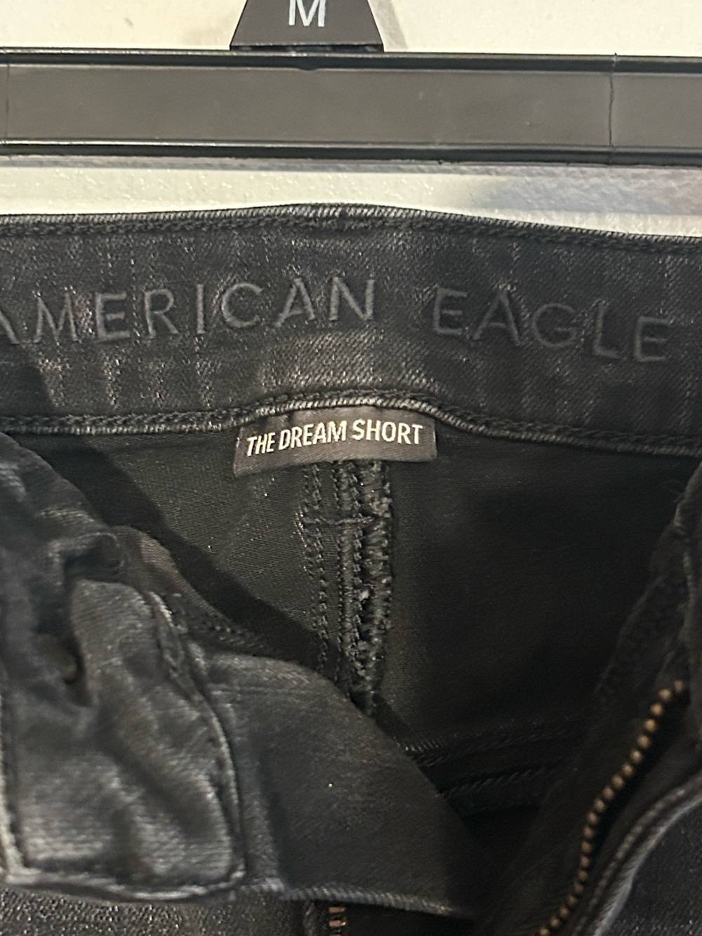 AEO Black Distressed Denim Shorts - Picture 4 of 9